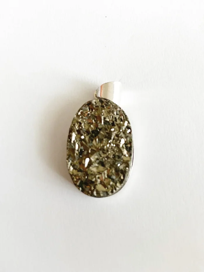 Pyrite Raw Oval Pendant