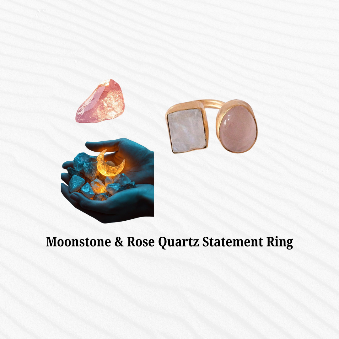 Moonstone & Rose Quartz Statement Ring