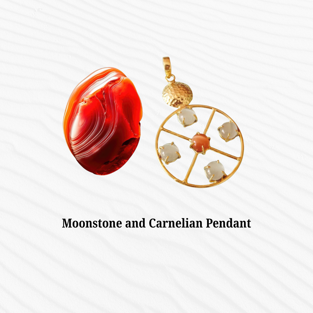 Moonstone & Carnelian Pendant