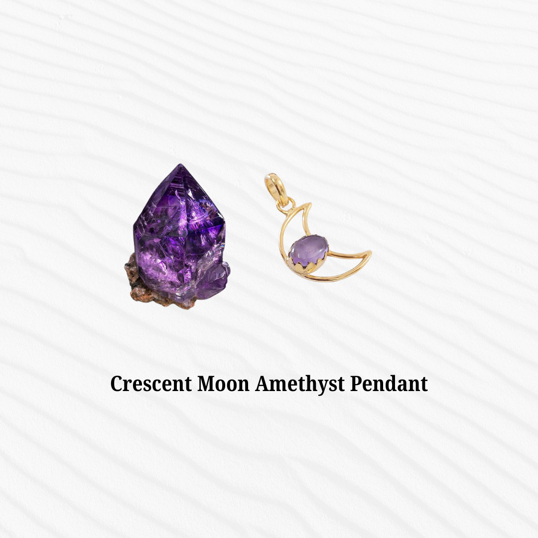 Crescent Moon Amethyst Pendant