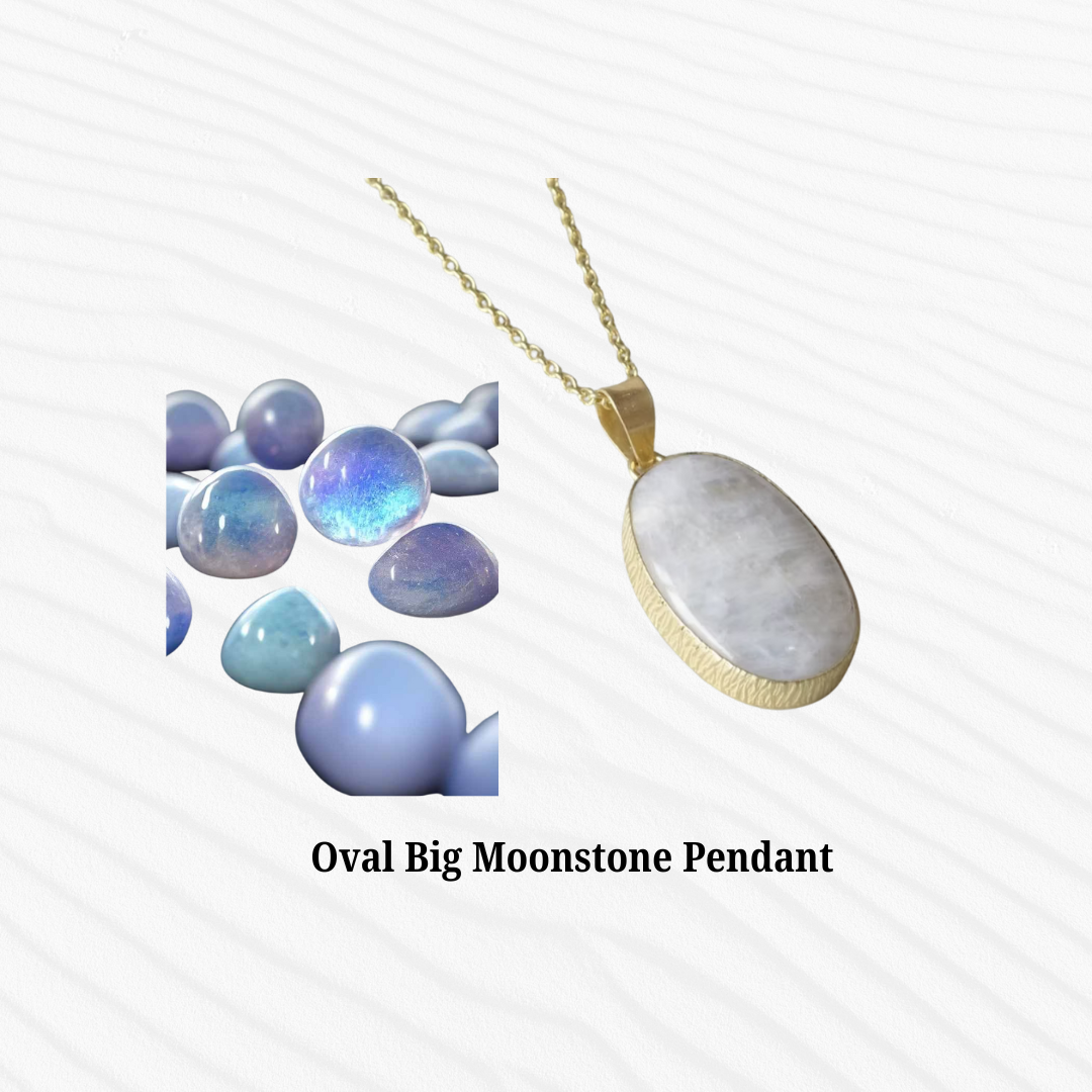 Oval Big Moonstone Pendant